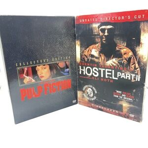 Pulp Fiction Collector's Edition DVD & Hostel Part 2 Quentin Tarantino Movie Lot